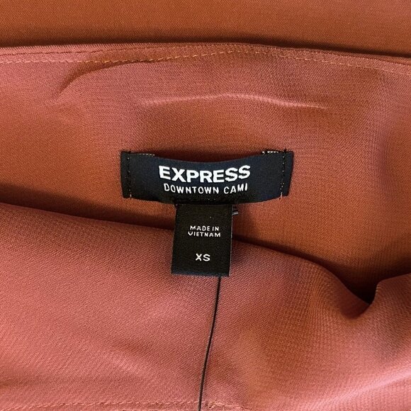 Express Womens Satin Lace Strap V-Neck Downtown Cami Desert Rose Size XS NWT $44 - Picture 13 of 16